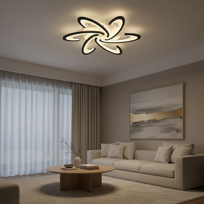 FloraGlow | Stylish Modern Geometric LED Flush Mount Ceiling Light