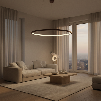 Luminara | Modern Sleek Aluminum Circle Chandelier Light Fixture