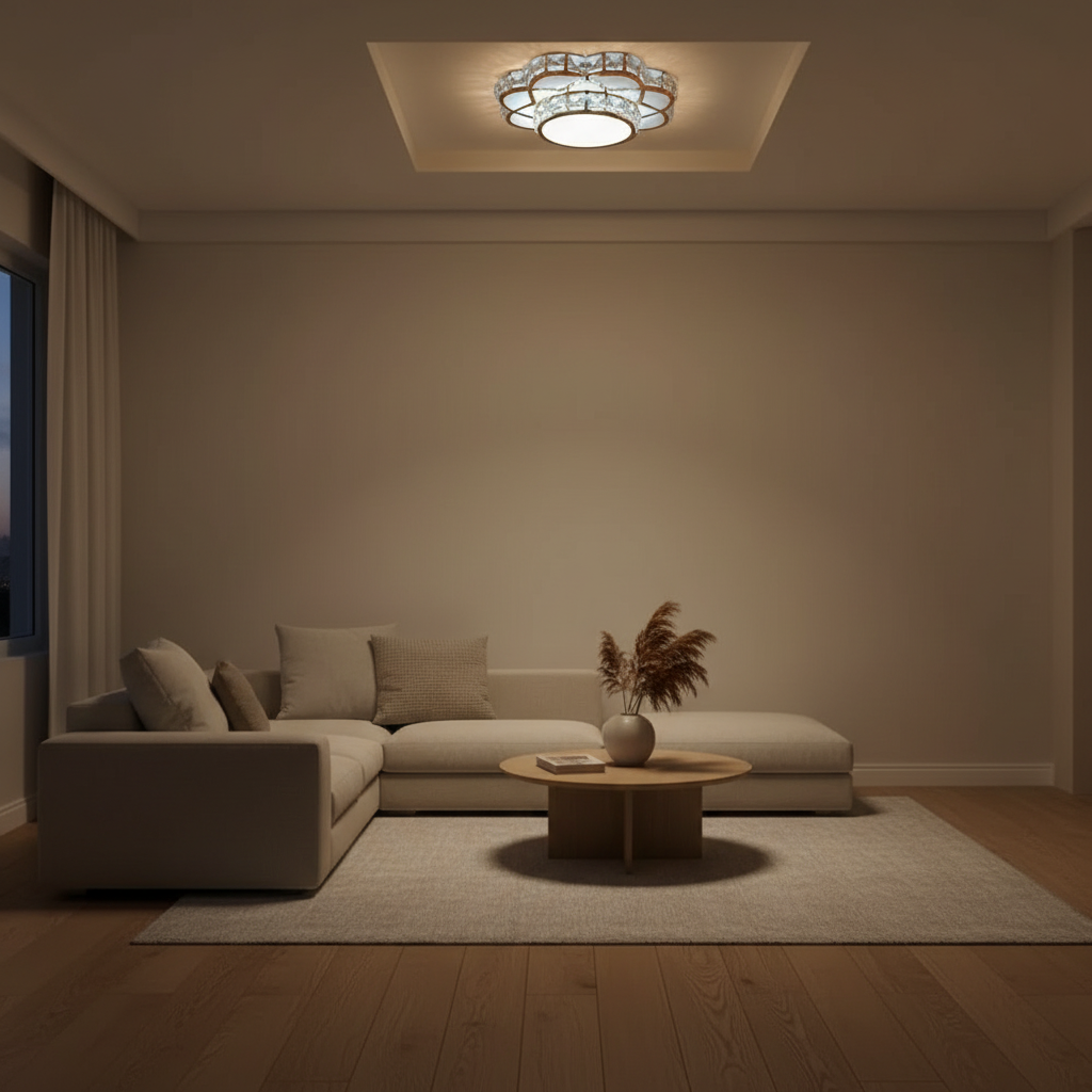 Luminara | Stylish Minimalist Crystal Flush Mount Ceiling Light Fixture