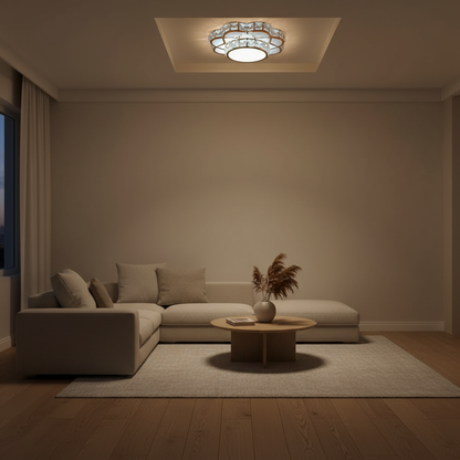 Luminara | Stylish Minimalist Crystal Flush Mount Ceiling Light Fixture