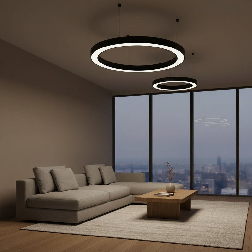 Lunaris | Sleek Modern LED Ceiling Light Fixture for Expansive Illumination