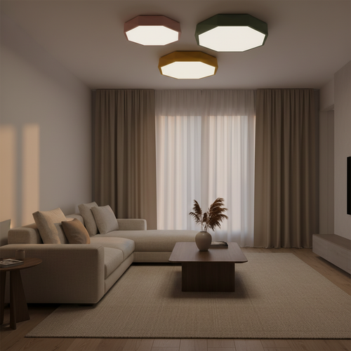 Luminara | Stylish Modern Octagonal LED Flush Mount Ceiling Light