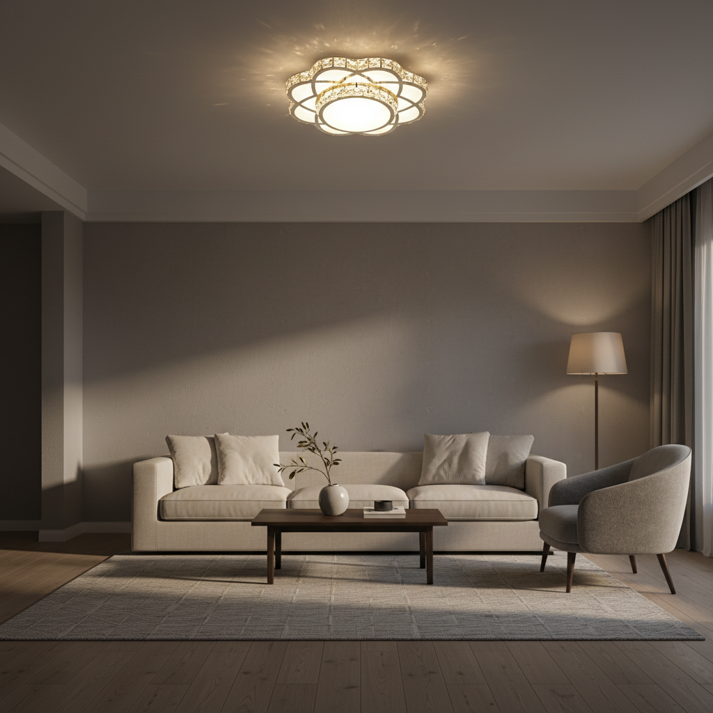 Luminara | Stylish Minimalist Crystal Flush Mount Ceiling Light Fixture