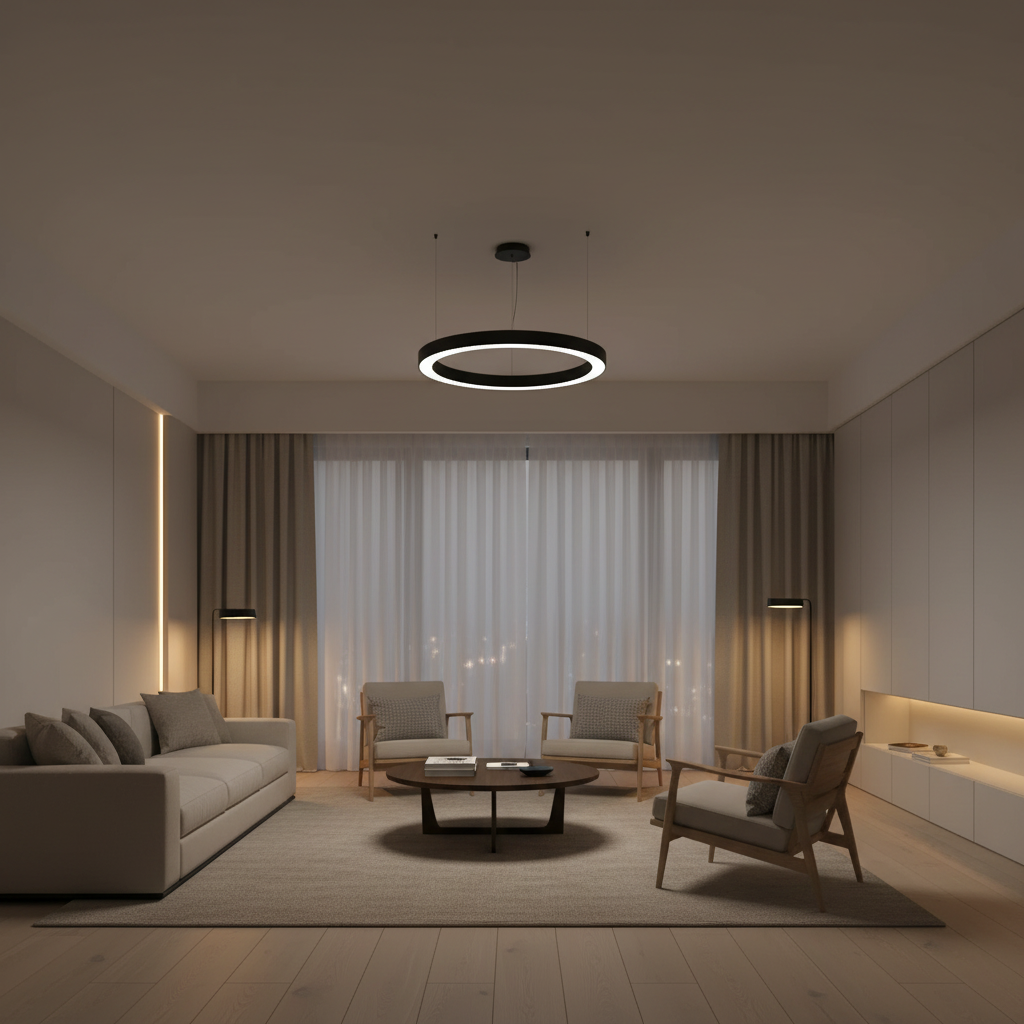 Lunaris | Sleek Modern LED Ceiling Light Fixture for Expansive Illumination