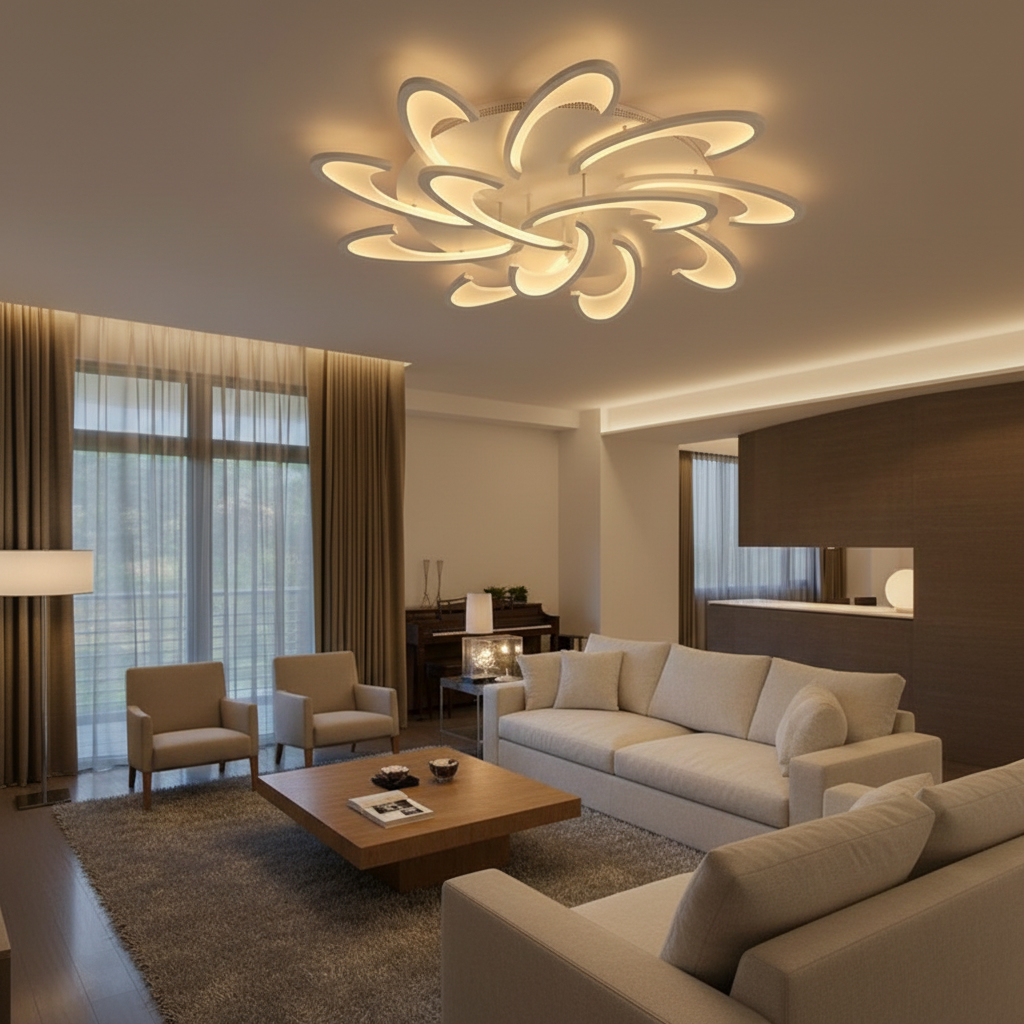 FloraGlow | Stylish Modern Geometric LED Flush Mount Ceiling Light