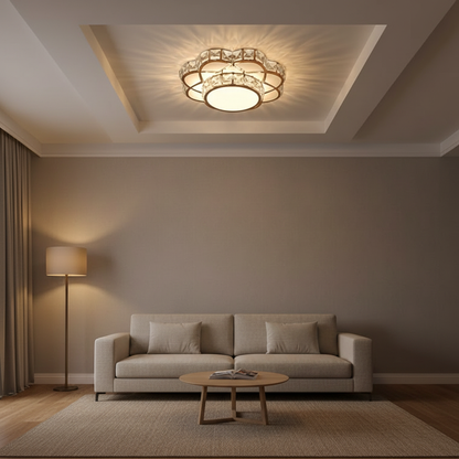 Luminara | Stylish Minimalist Crystal Flush Mount Ceiling Light Fixture