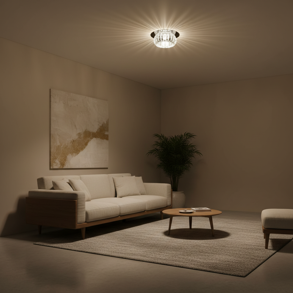 Luminara | Elegant Geometric Crystal Flush Mount Ceiling Light