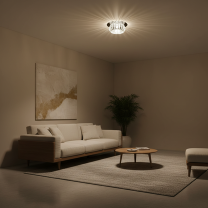Luminara | Elegant Geometric Crystal Flush Mount Ceiling Light