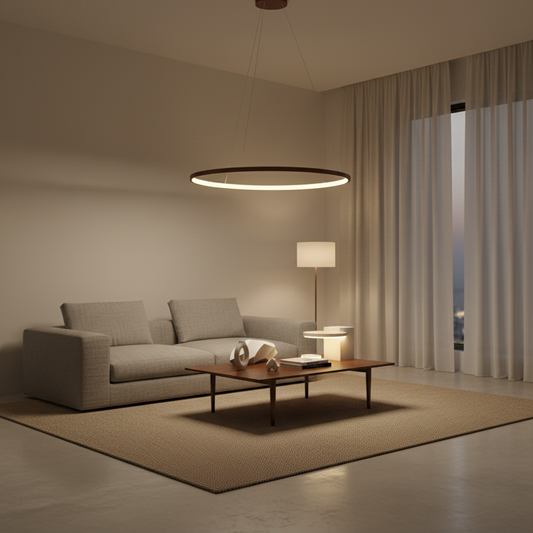 Luminara | Modern Sleek Aluminum Circle Chandelier Light Fixture