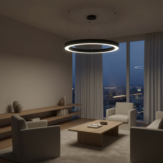 Lunaris | Sleek Modern LED Ceiling Light Fixture for Expansive Illumination