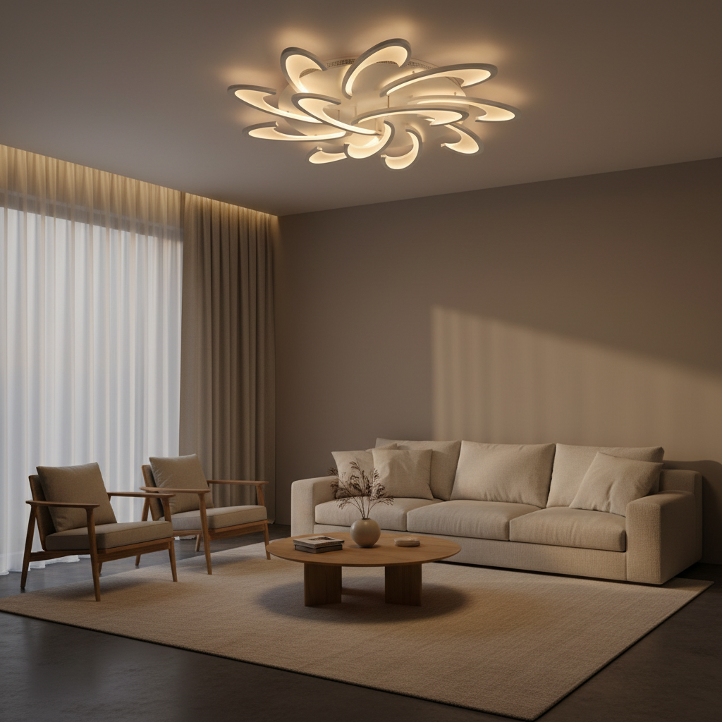 FloraGlow | Stylish Modern Geometric LED Flush Mount Ceiling Light