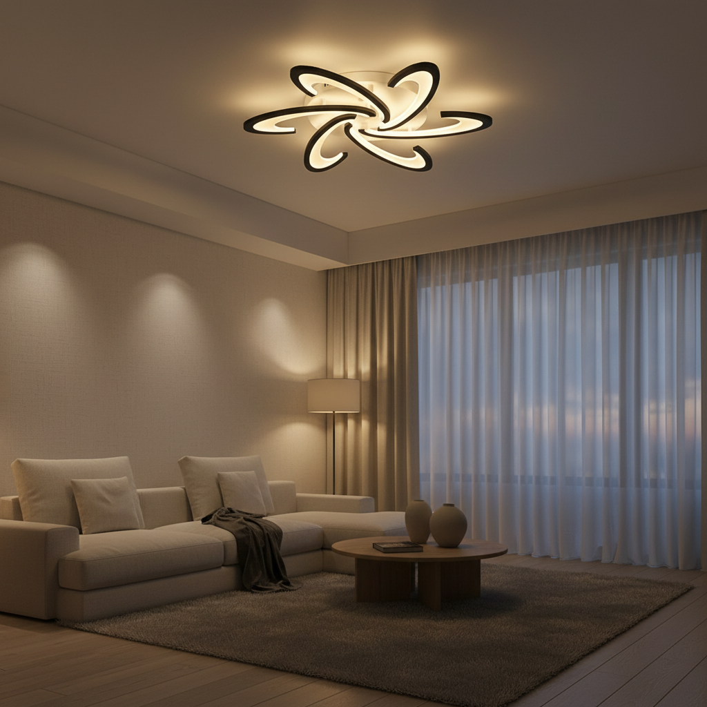 FloraGlow | Stylish Modern Geometric LED Flush Mount Ceiling Light