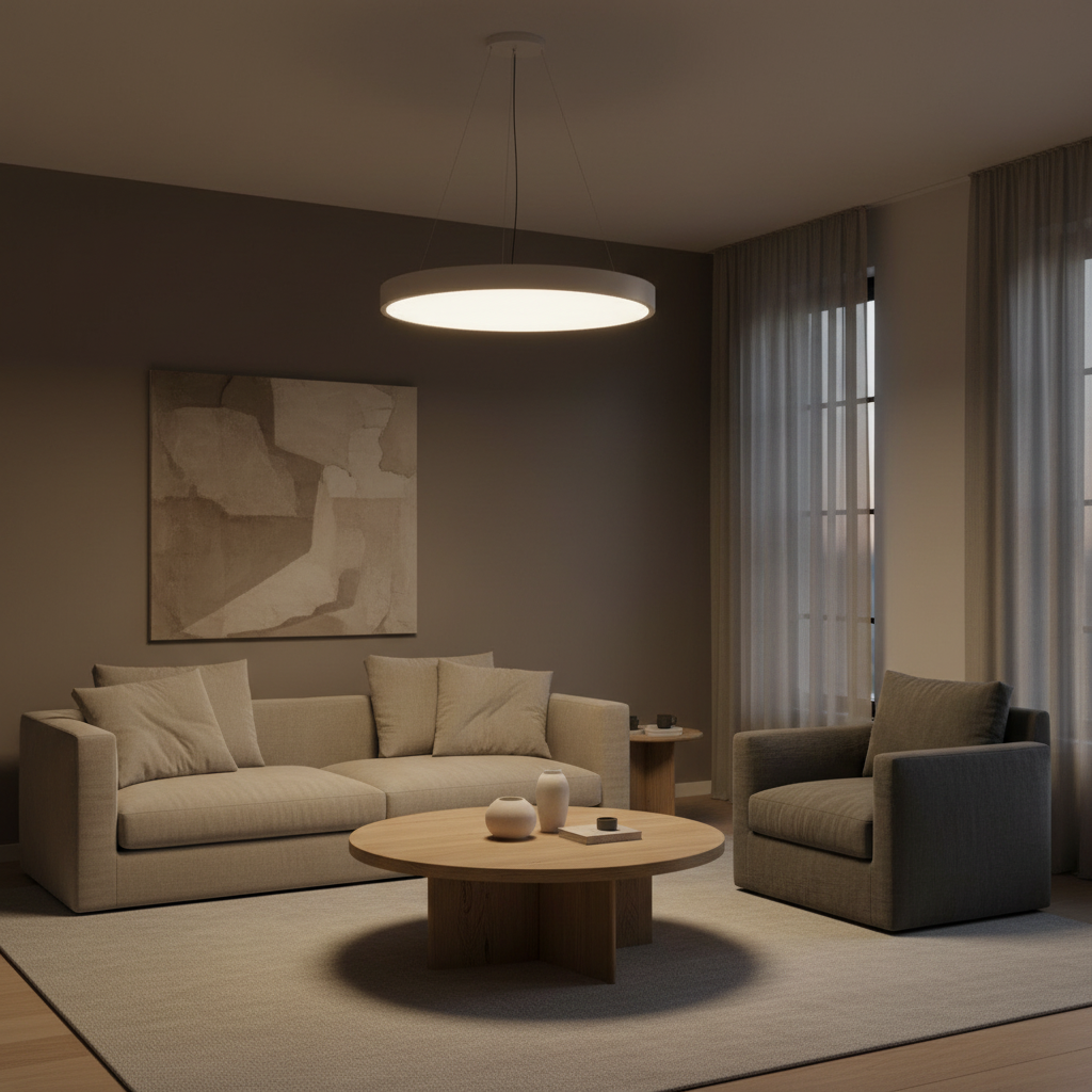 Lunaris | Sleek Modern Minimalist Round Pendant Ceiling Light Fixture