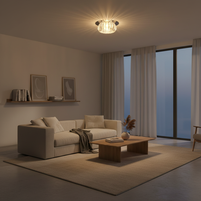 Luminara | Elegant Geometric Crystal Flush Mount Ceiling Light