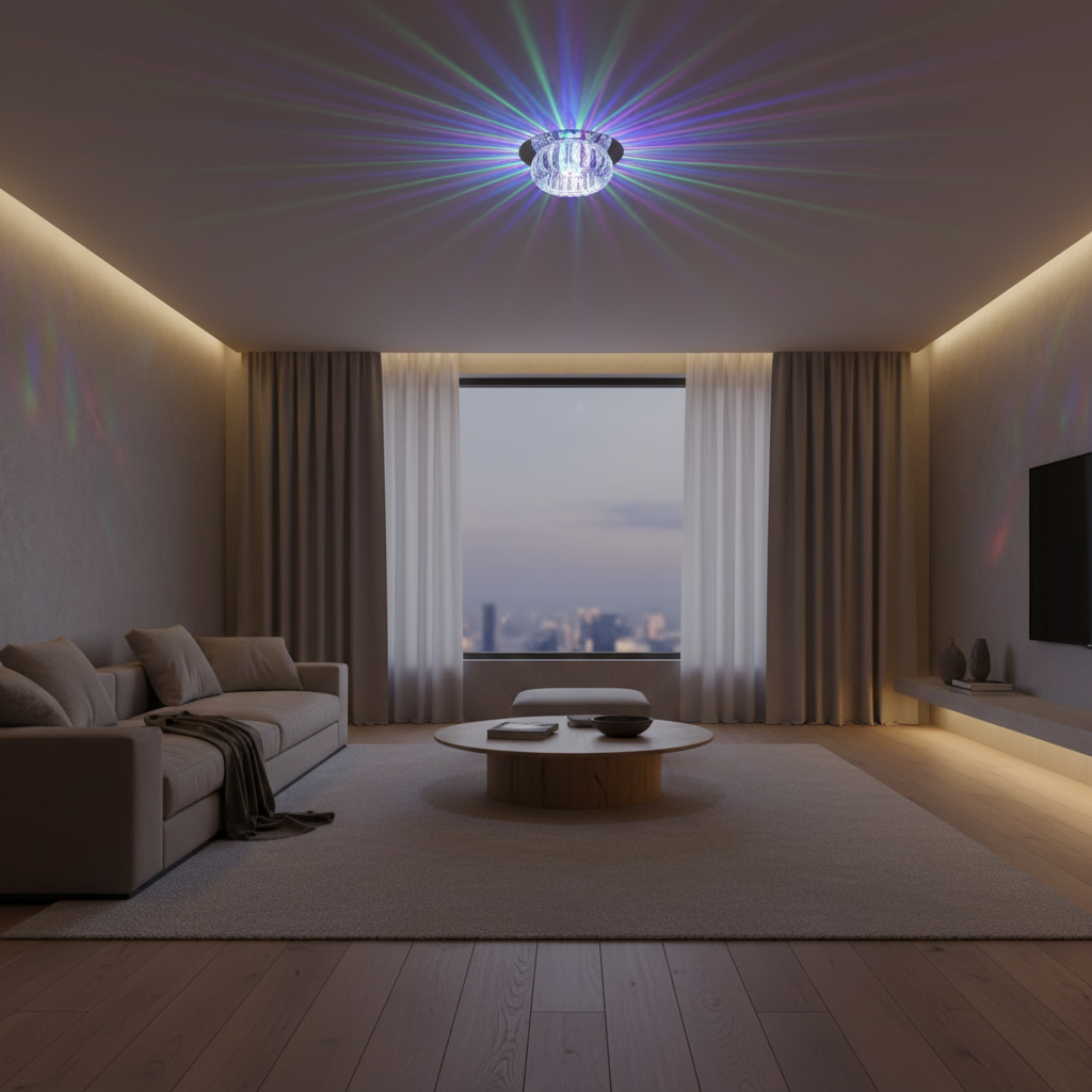 Luminara | Elegant Geometric Crystal Flush Mount Ceiling Light