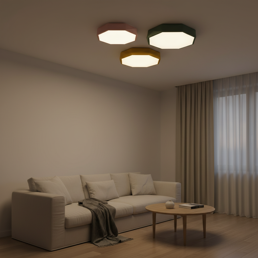 Luminara | Stylish Modern Octagonal LED Flush Mount Ceiling Light