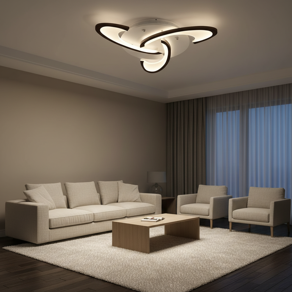FloraGlow | Stylish Modern Geometric LED Flush Mount Ceiling Light