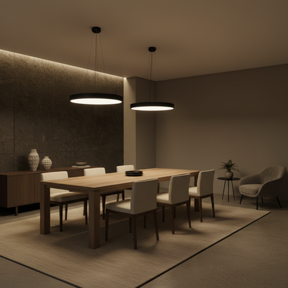 Lunaris | Sleek Modern Minimalist Round Pendant Ceiling Light Fixture
