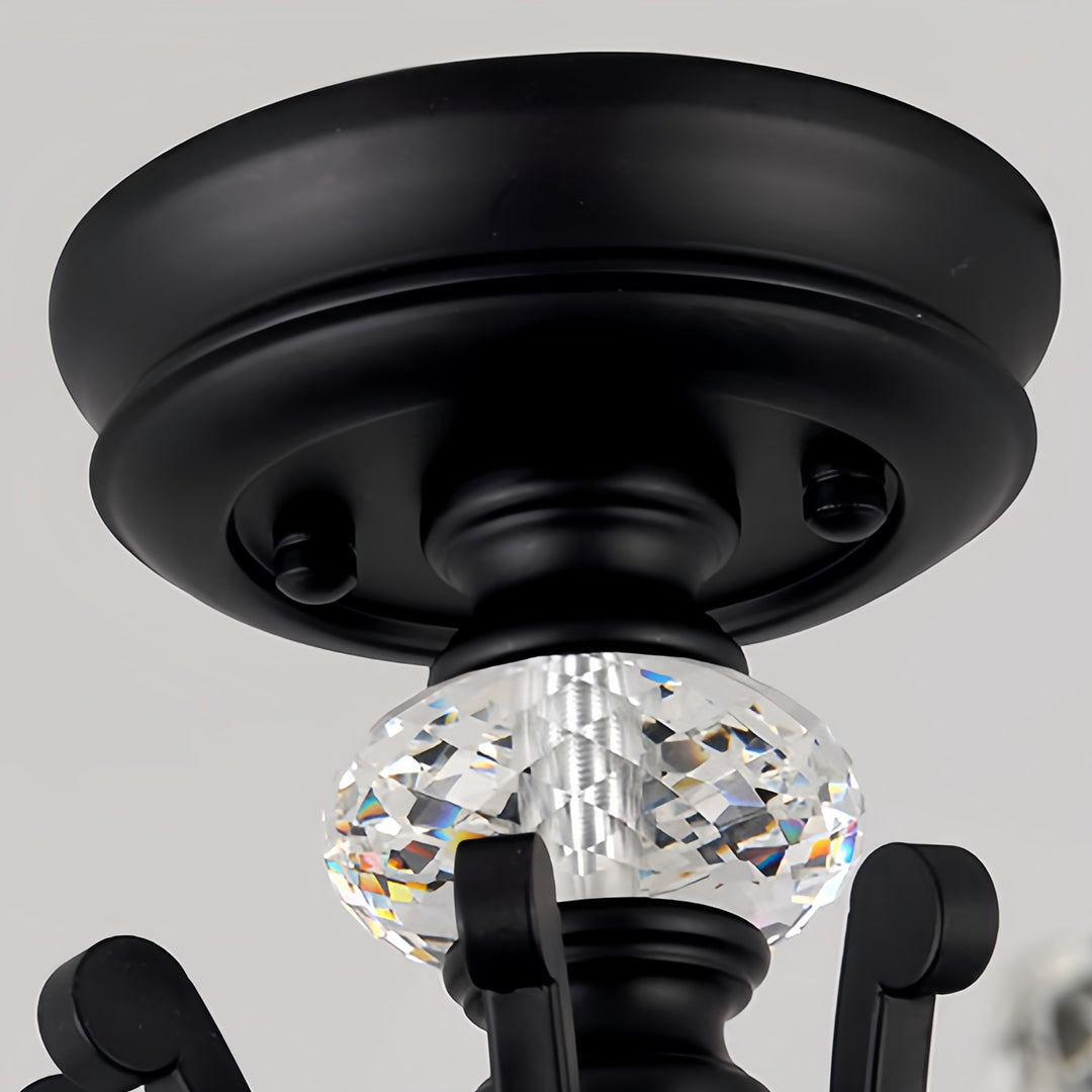 LuminaraCrystal | Elegant Dual-Mode Flush Mount Ceiling Light Fixture
