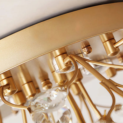Luminara | Elegant Black Crystal Branch Semi-Flush Mount Chandelier