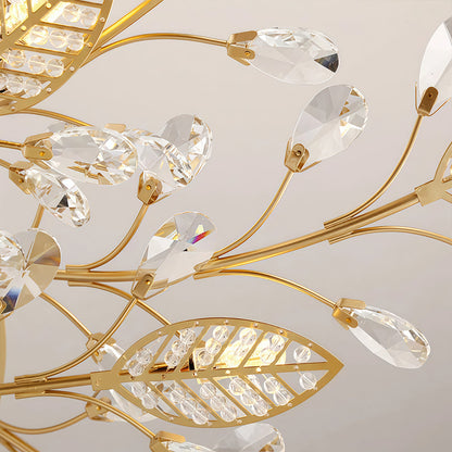 Luminara | Elegant Black Crystal Branch Semi-Flush Mount Chandelier