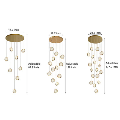 Luminara | Elegant Modern Crystal Staircase Chandelier with Adjustable Height