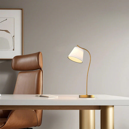 Luminara | Elegant Modern Gooseneck Desk Lamp with Fabric Shade 0