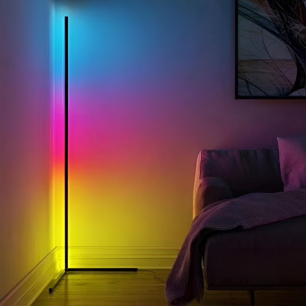 Luminara | Modern Black Corner Floor Lamp with Remote Control and RGB Lights 4