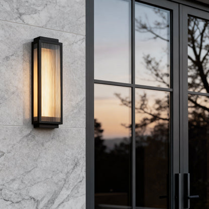 Luminara | Sleek Black Outdoor Wall Light Modern Sconce Fixture