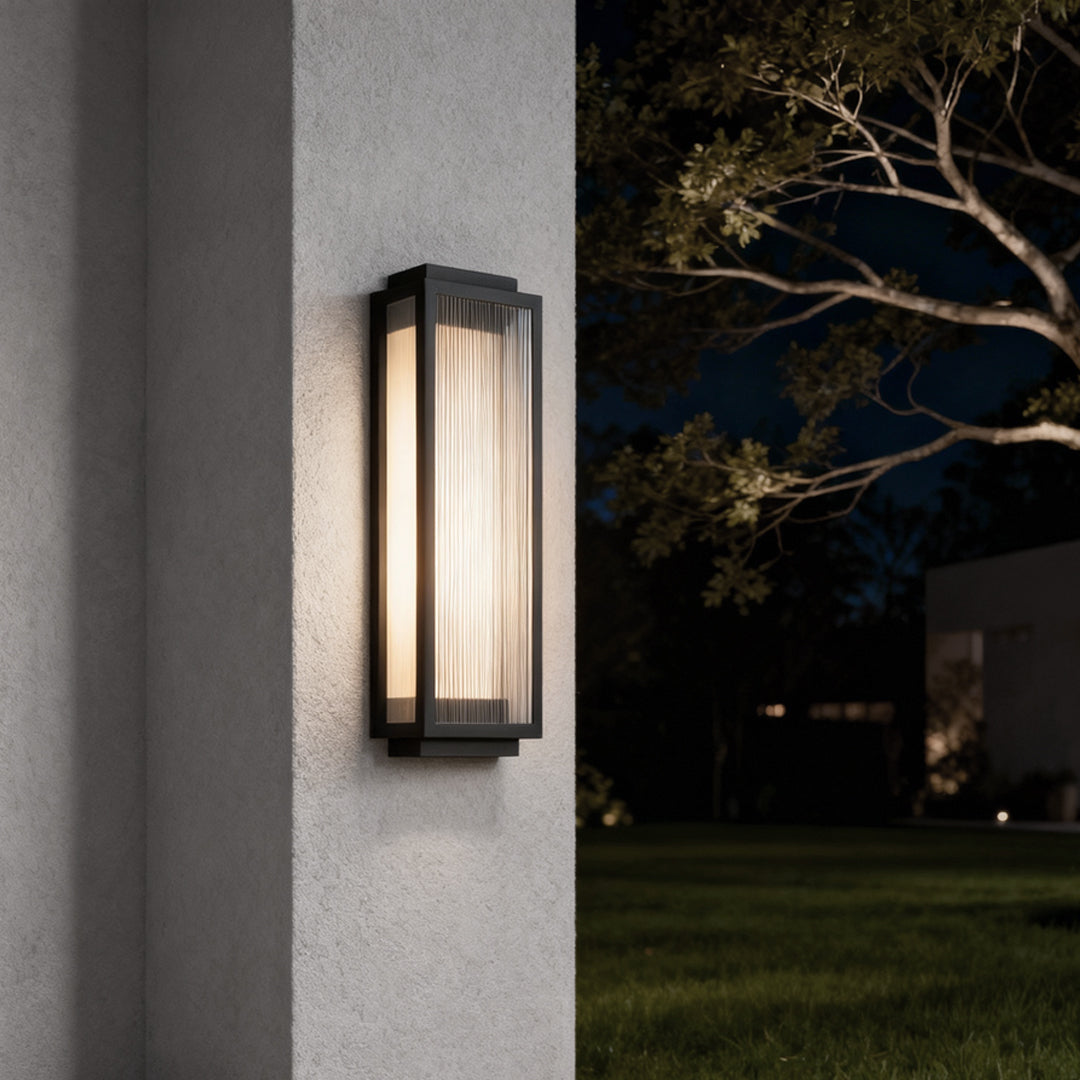 Luminara | Sleek Black Outdoor Wall Light Modern Sconce Fixture