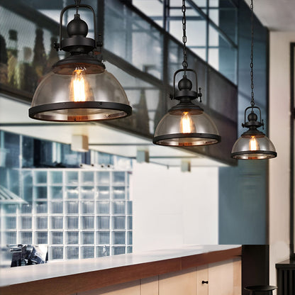 Luminara | Stylish Black Industrial Glass Pendant Light Fixture