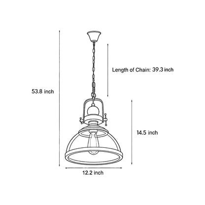 Luminara | Stylish Black Industrial Glass Pendant Light Fixture