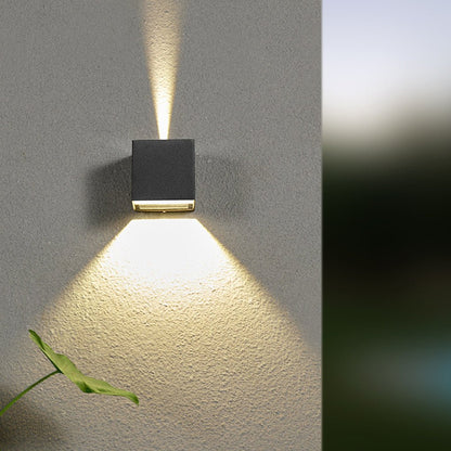 Luminara | Stylish Black Outdoor Wall Lantern With Up and Down Lights
