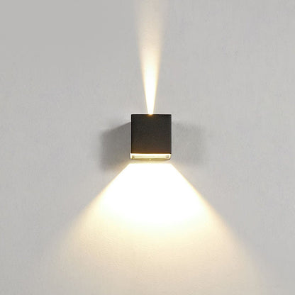 Luminara | Stylish Black Outdoor Wall Lantern With Up and Down Lights