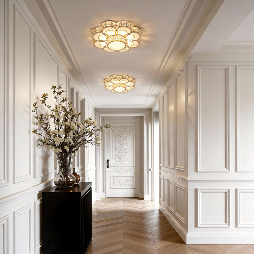 Luminara | Stylish Minimalist Crystal Flush Mount Ceiling Light Fixture
