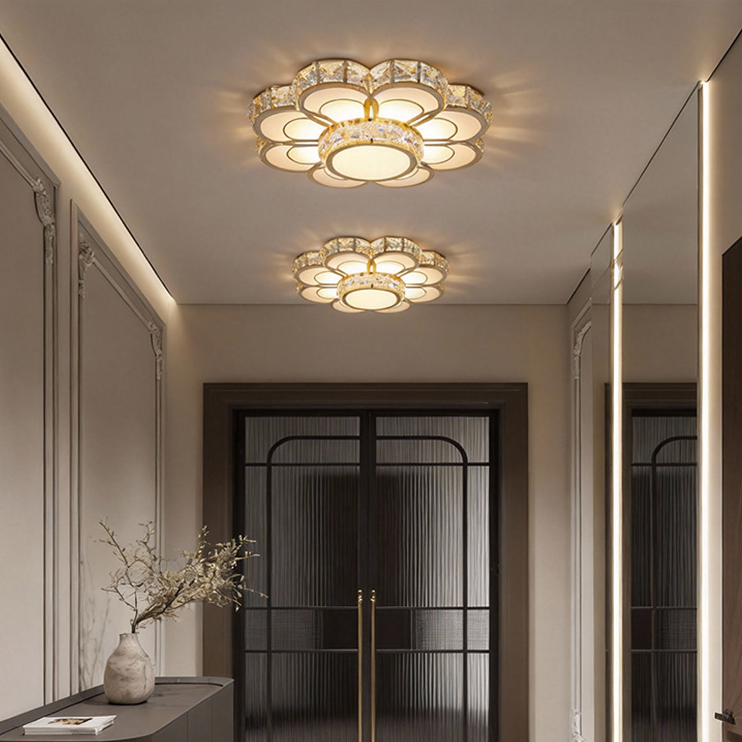 Luminara | Stylish Minimalist Crystal Flush Mount Ceiling Light Fixture