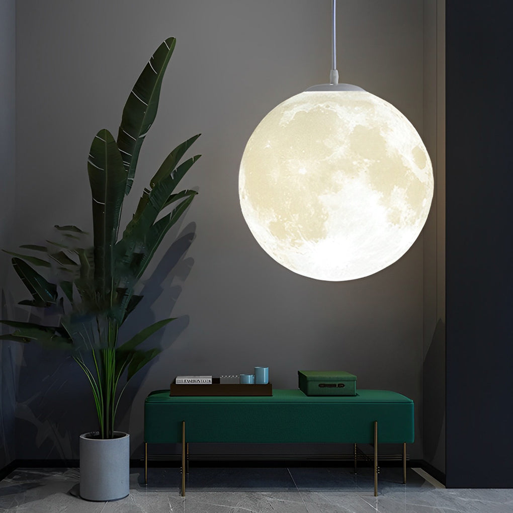 Lunara | Elegant Minimalist Moon Globe Pendant Light Fixture