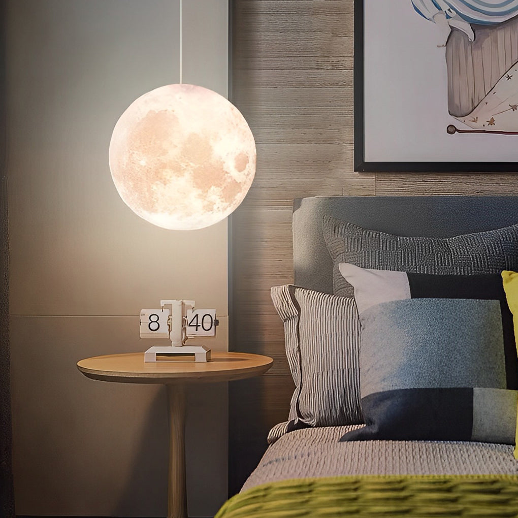 Lunara | Elegant Minimalist Moon Globe Pendant Light Fixture