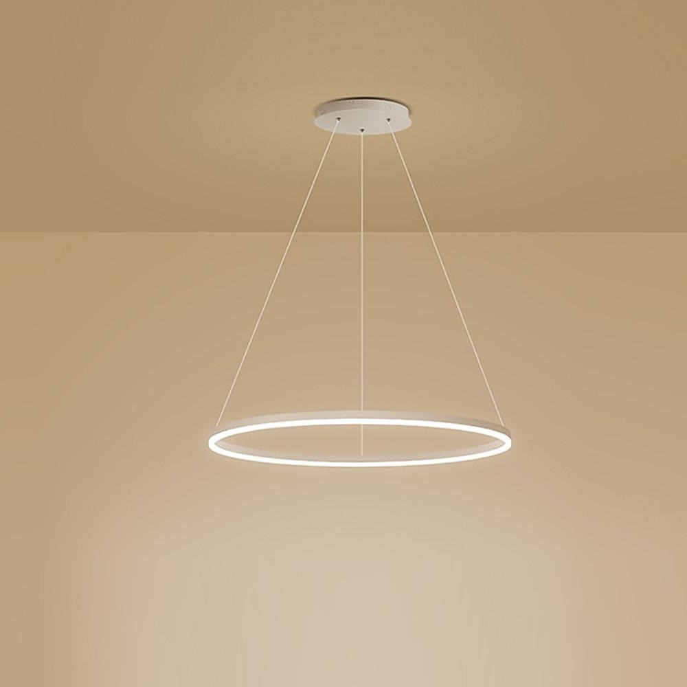 Lunara | Modern Elegant Black Aluminum LED Ring Chandelier