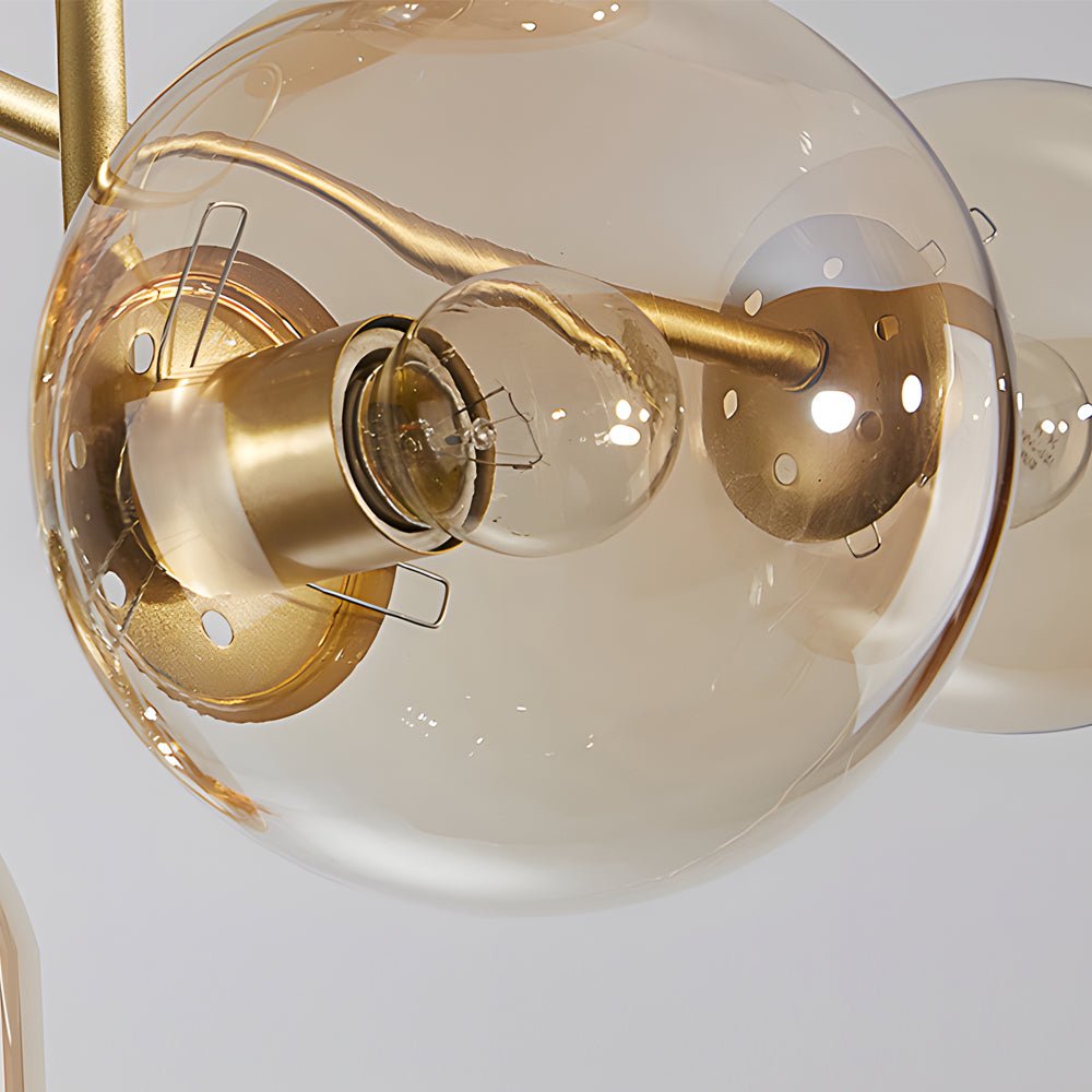 Lunaria | Elegant Modern Gold Semi-Flush Mount Chandelier Light Fixture