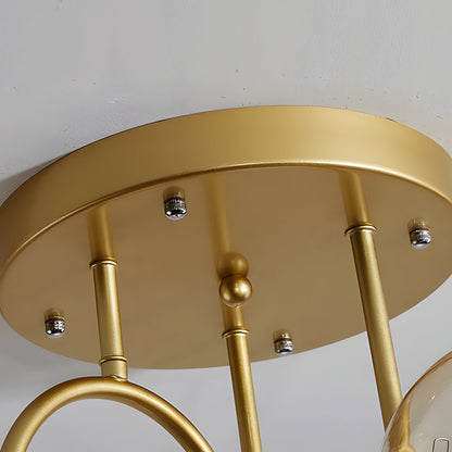 Lunaria | Elegant Modern Gold Semi-Flush Mount Chandelier Light Fixture