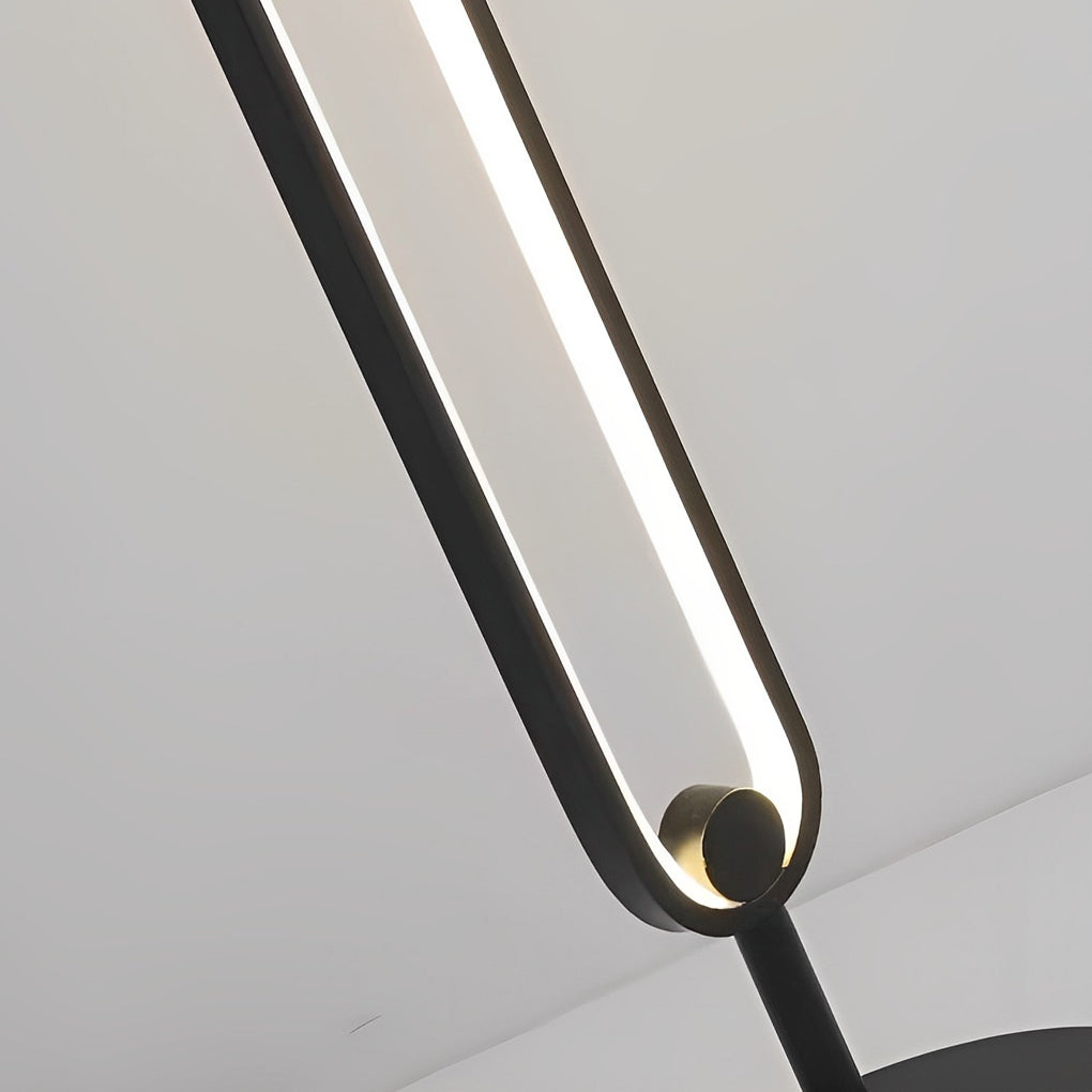 Lunaris | Sleek Modern Black Oval Floor Lamp with LED Lighting 5