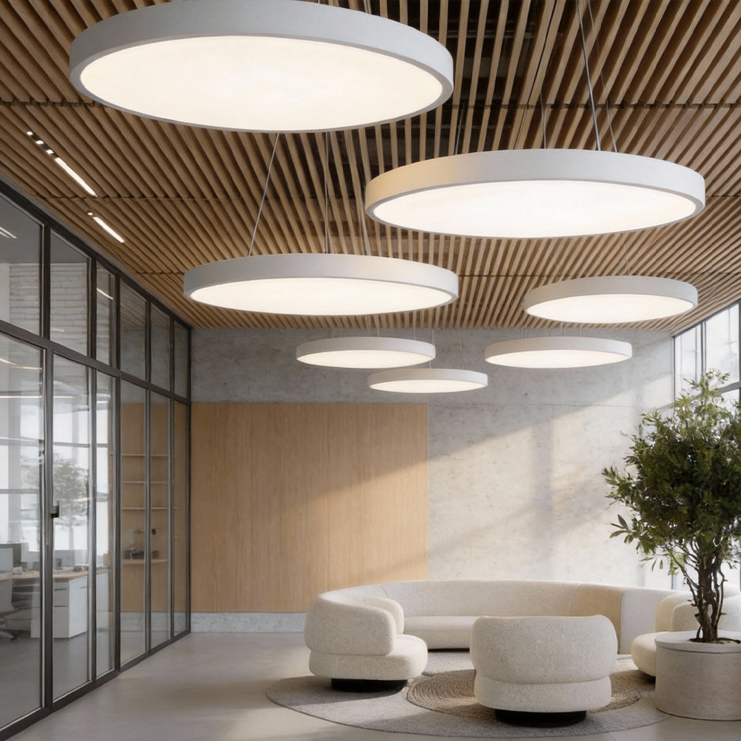 Lunaris | Sleek Modern Minimalist Round Pendant Ceiling Light Fixture