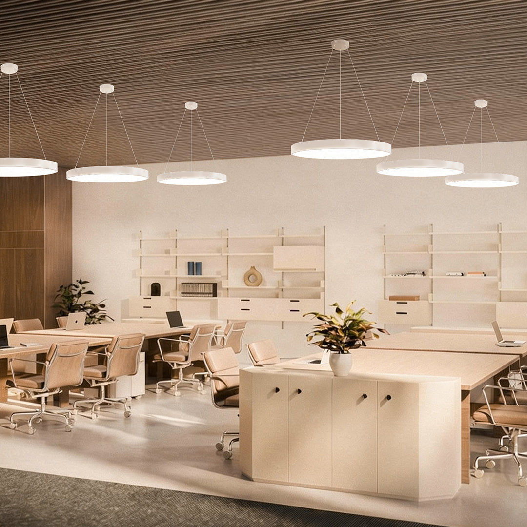 Lunaris | Sleek Modern Minimalist Round Pendant Ceiling Light Fixture