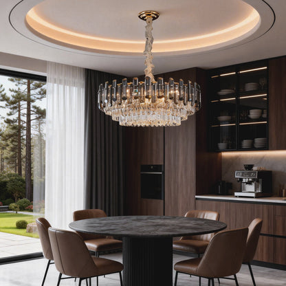 LustraSphere | Elegant Modern Crystal Chandelier with Gold Accents