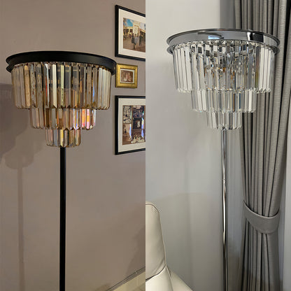 LuxeCrystal | Elegant Handcrafted Black Floor Lamp with Crystal Shade 5