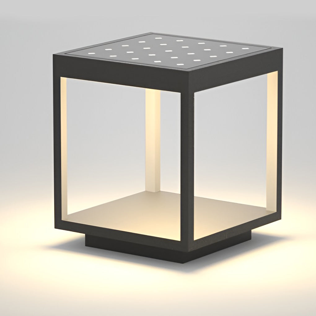 Modern Concrete Pillar Lights | Solar Garden Lights with Dual Power Supply | Elegant Outdoor Lighting for Ambiance 6