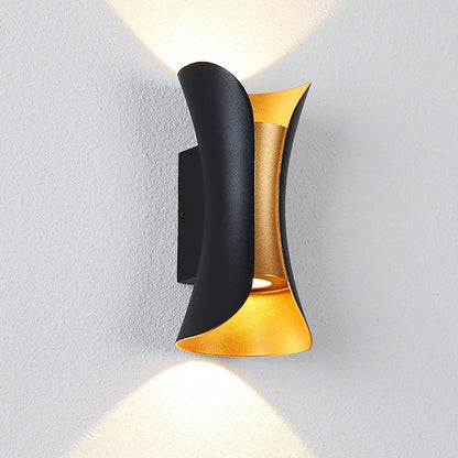 Modern Curved LED Wall Light | Dual-Directional Projection with Waterproof Design for Outdoor Illumination 8