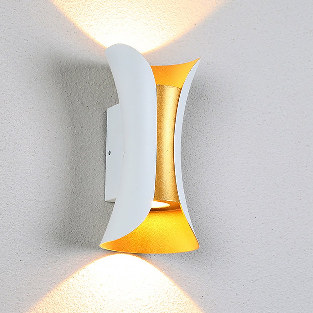 Modern Curved LED Wall Light | Dual-Directional Projection with Waterproof Design for Outdoor Illumination 9
