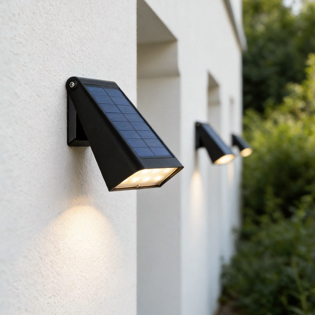 Modern Solar Outdoor Wall Lantern with Adjustable Panel & Waterproof Design for Efficient Illumination 1